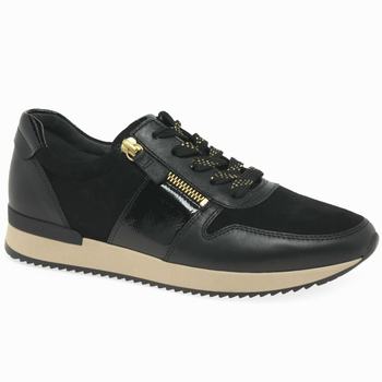 Black Women's Gabor Lulea Casual Trainers | BWI-379540