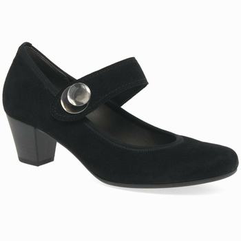 Black Women's Gabor Nola Mary Jane Court Heels | VET-802954