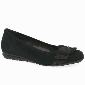 Black Women's Gabor Sapphire Ballet Flats | NGZ-981540