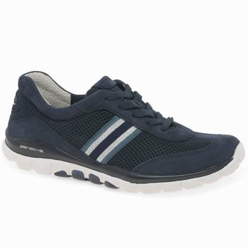 Blue / Silver Women's Gabor Helen Sports Trainers | DHY-715246