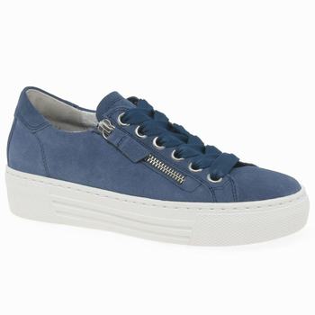 Blue Women's Gabor Campus Trainers | ZQE-612039