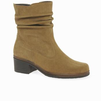 Khaki Women's Gabor South Ankle Boots | NGH-719248