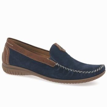 Navy / Brown Women's Gabor California Sporty Loafers | UBY-386452