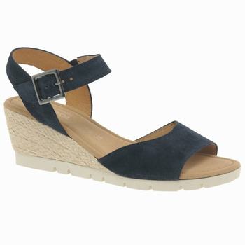 Navy Women's Gabor Nieve Heel Sandals Wedge Sandals | GUB-356894