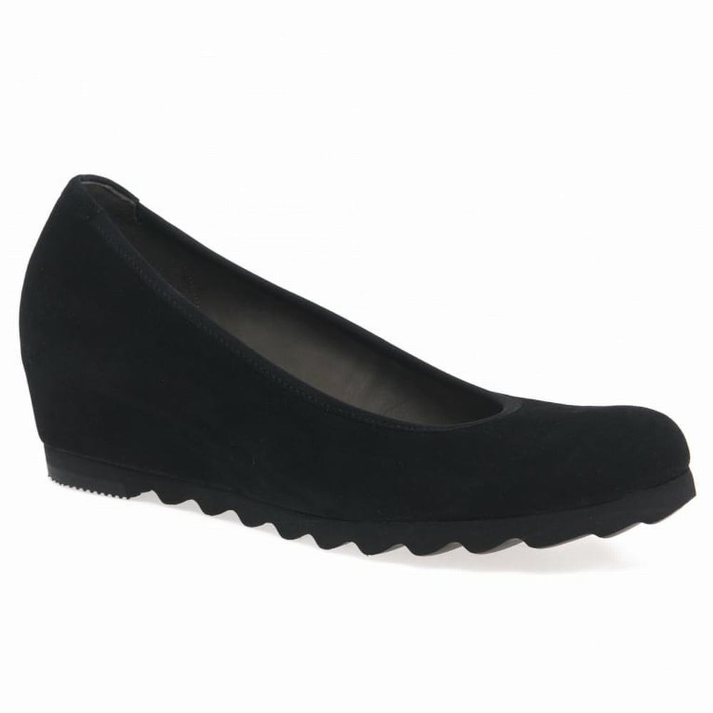 Black Women\'s Gabor Request Modern Wedge Shoes | OJL-356147