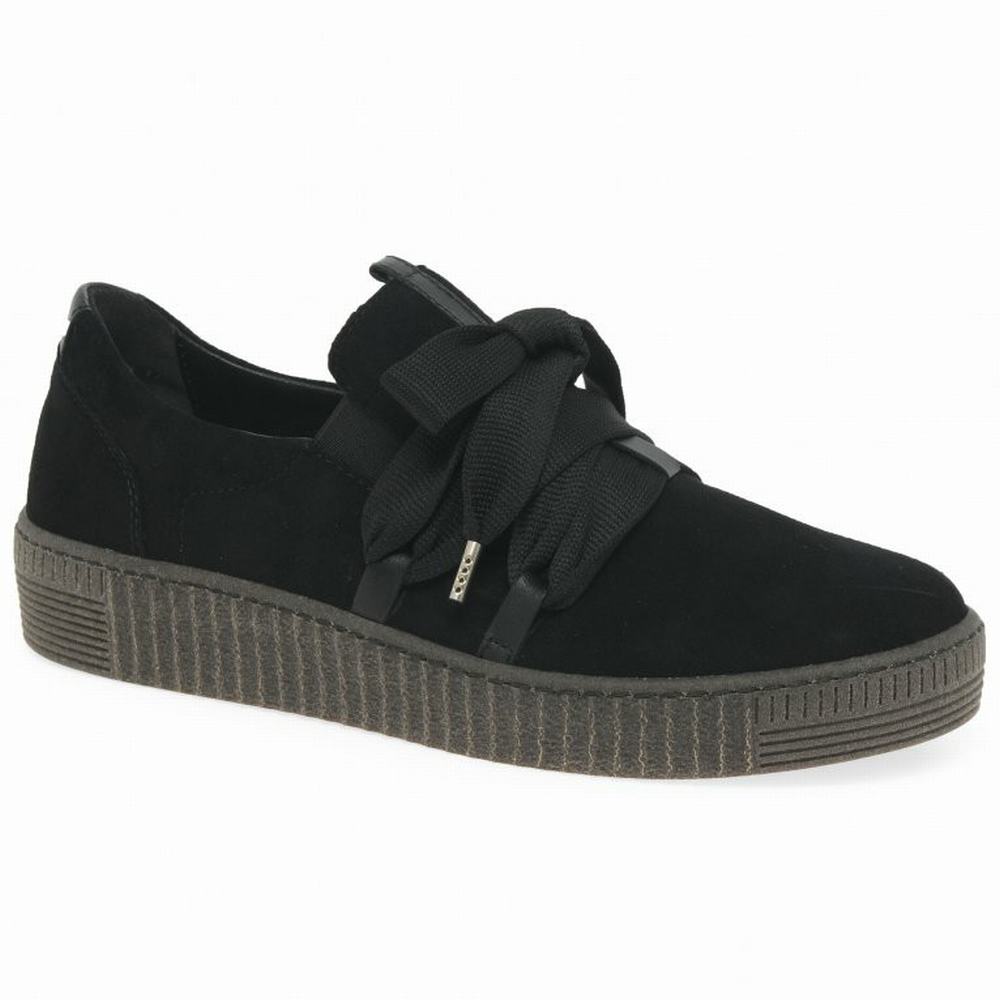 Black Women\'s Gabor Waltz Casual Trainers | NVG-247685