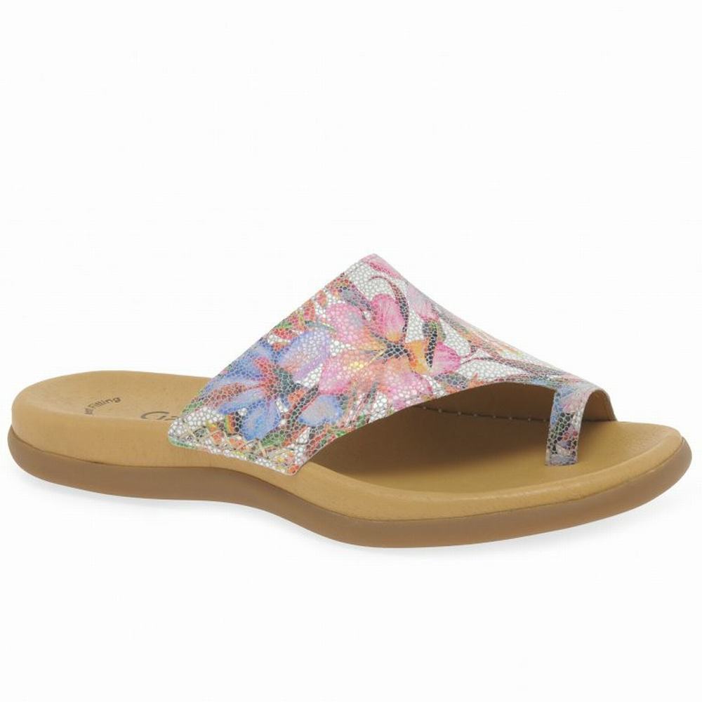 Flower Women\'s Gabor Lanzarote Printed Toe Loop Mules | SGX-368197