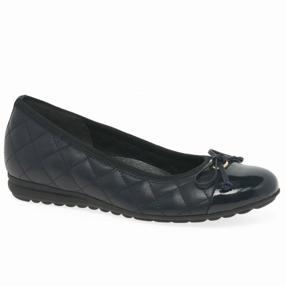 Navy Women\'s Gabor Snowdrop Ballet Flats | CYV-915876