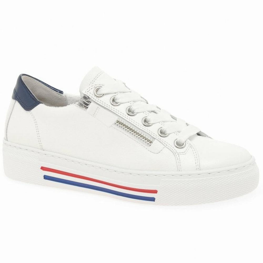 White Women\'s Gabor Campus Trainers | LYR-678345