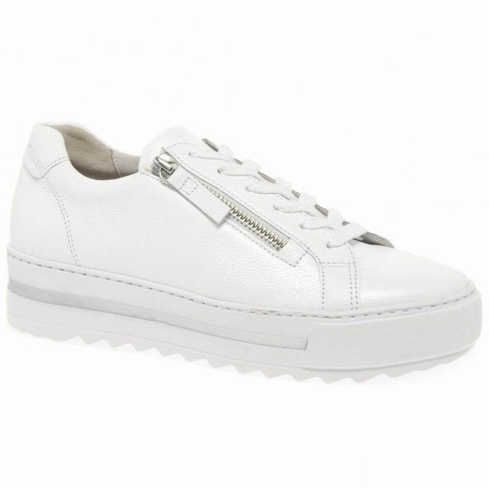 White Women\'s Gabor Heather Casual Trainers | JEM-329507