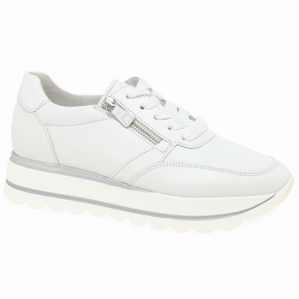 White Women\'s Gabor Lancer Trainers | YWR-963725