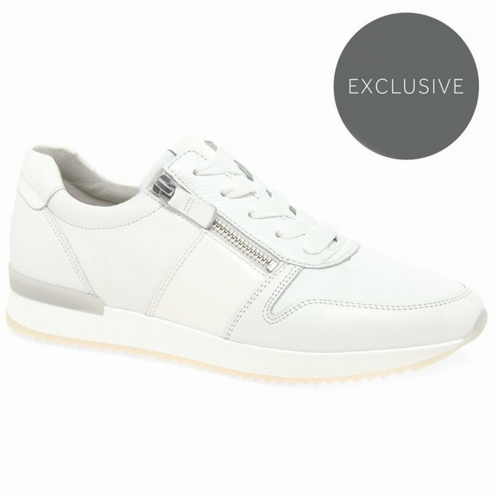 White Women\'s Gabor Lulea Casual Trainers | ZVD-528147