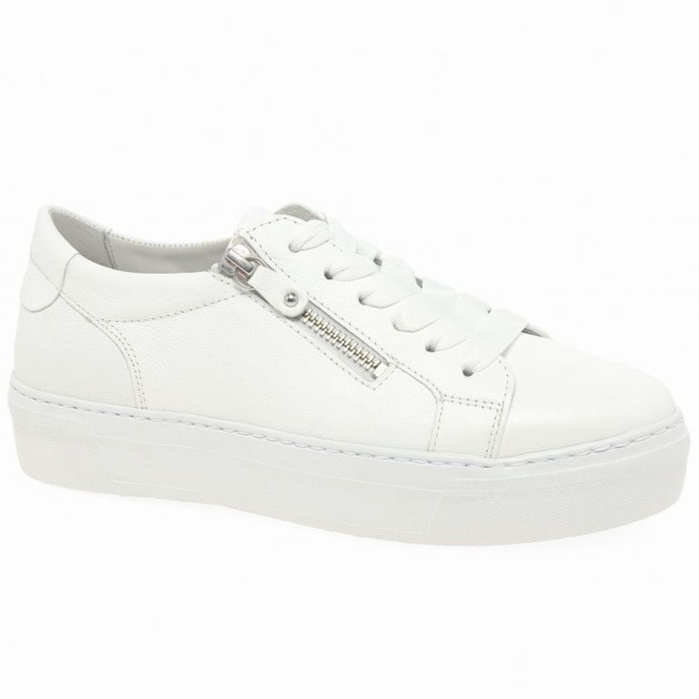 White Women\'s Gabor Michaela Trainers | VQB-217458