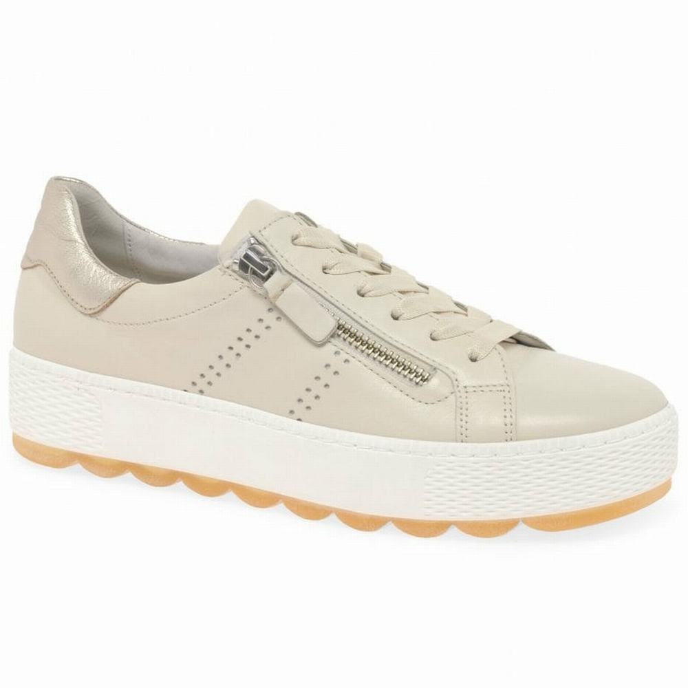 White Women\'s Gabor Quench Casual Trainers | XAQ-893067