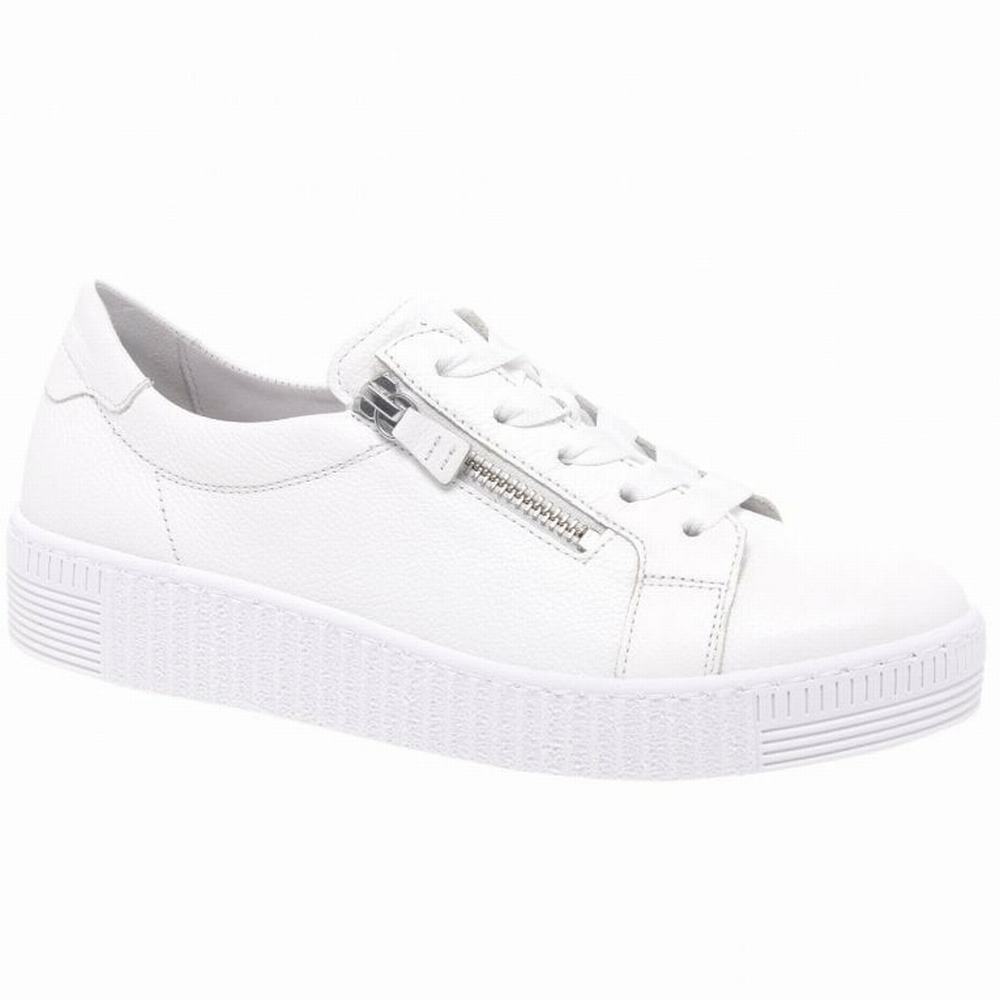 White Women\'s Gabor Wisdom Casual Trainers | NHA-135087